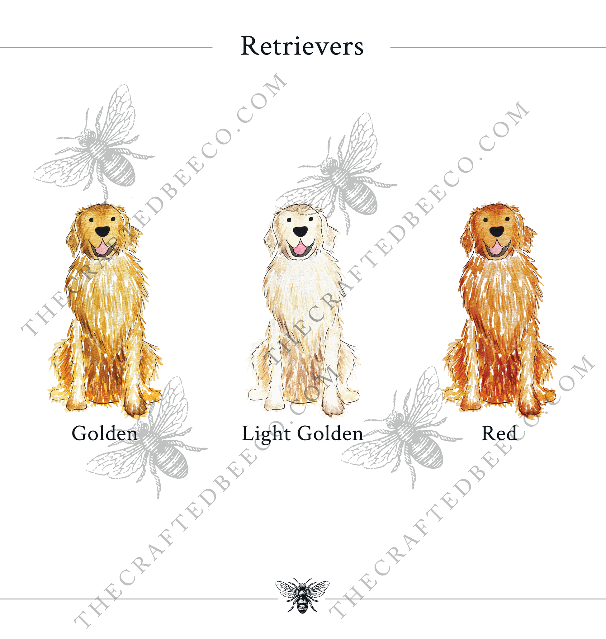 color options for golden retriever golf towel
