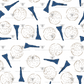 Watercolor golf crib sheet in navy with golf balls and tees for classic boys nursery