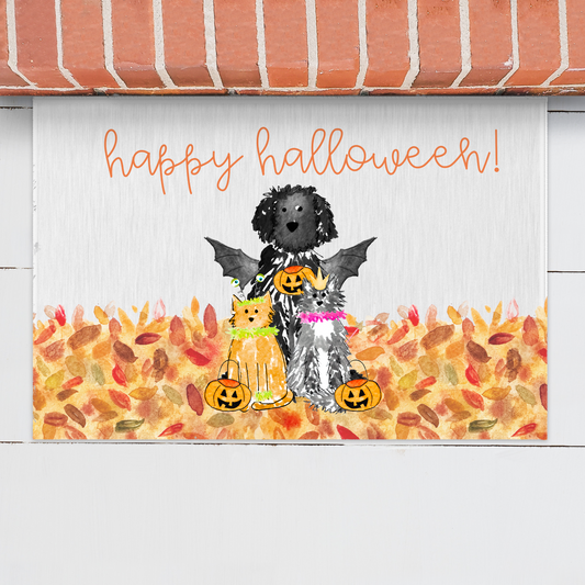 Spooky Halloween Mix and Match Pets Welcome Mat
