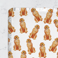 red golden retriever baby blanket with satin trim