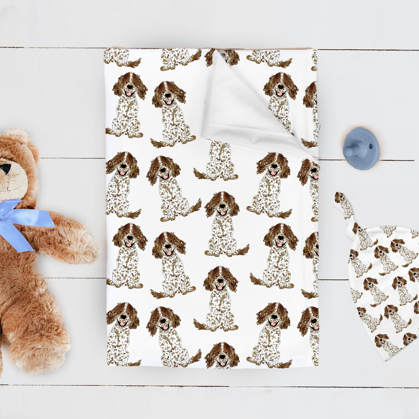 Spaniel Swaddle Blanket