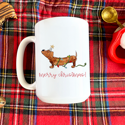 Festive Christmas Dachshund Mug