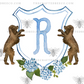 Personalized Watercolor Hydrangea Spaniel Crest Garden Flag