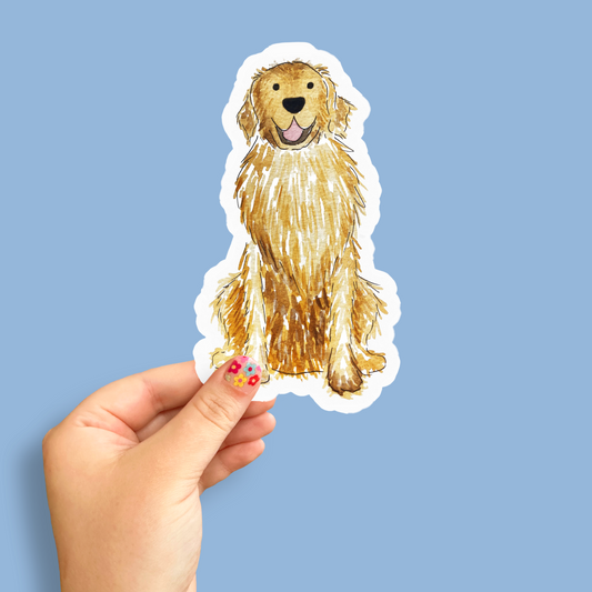 Golden Retriever Kiss Cut Stickers - 6"