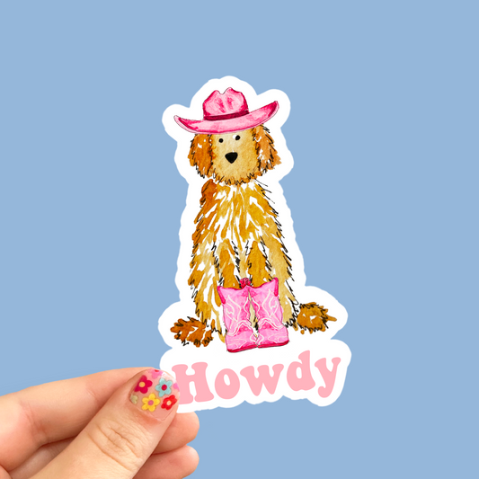 Howdy Cowgirl Doodle Decal Sticker