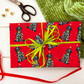 Festive Christmas Black Doodle Gift Wrap - Red