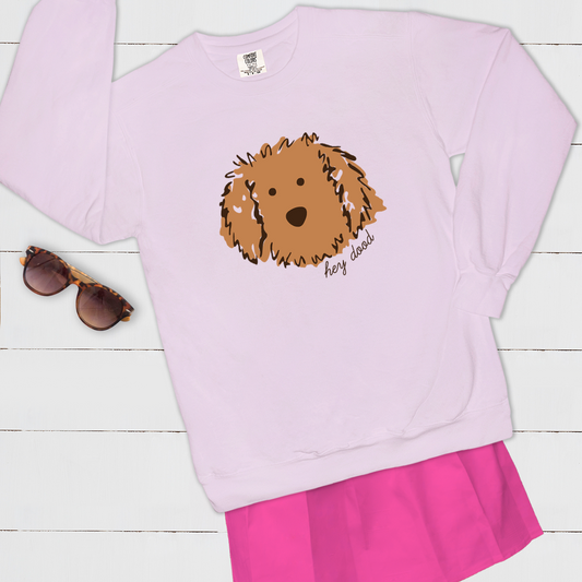 Hey Dood Apricot Doodle Comfort Color Sweatshirt