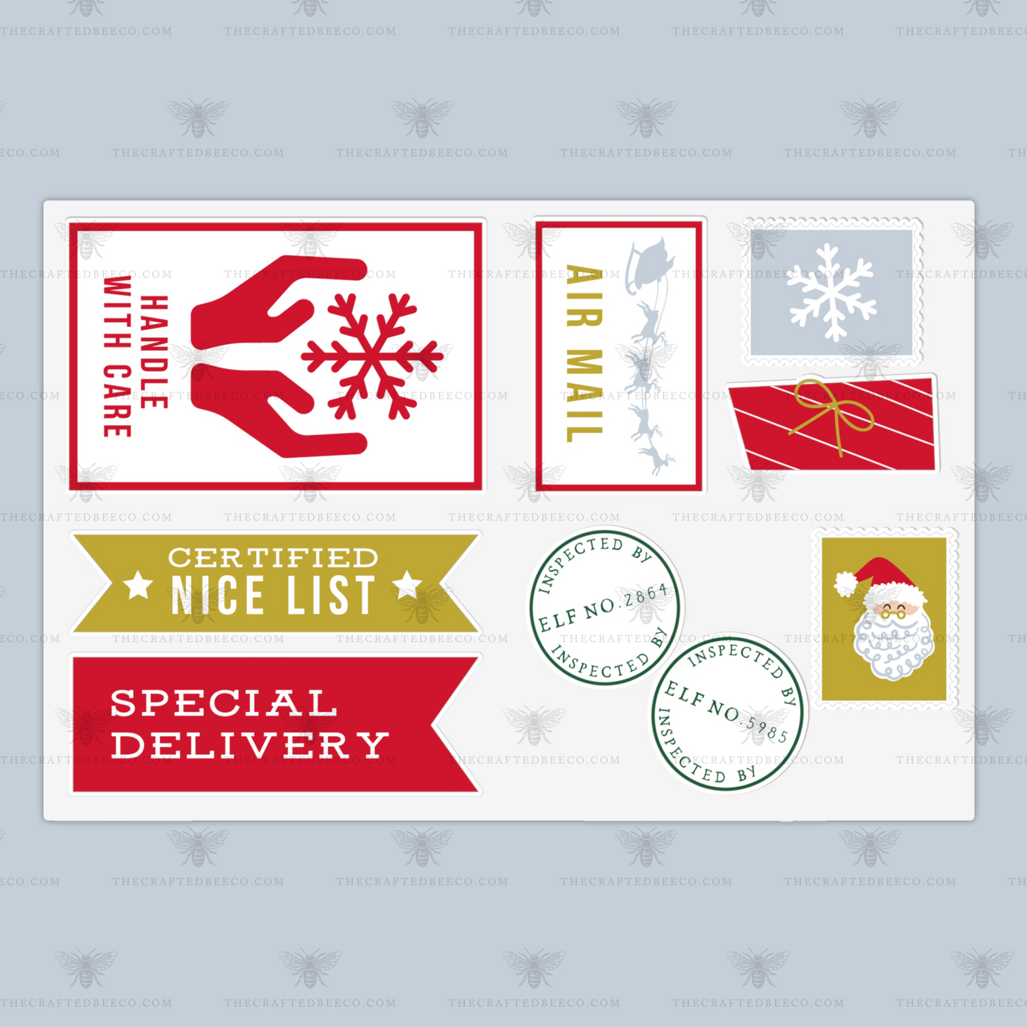 Christmas North Pole Postage Sticker Sheet