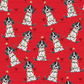 Festive Christmas Black Parti Spaniel Gift Wrap - Red