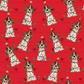 Festive Christmas Brown Parti Spaniel Gift Wrap - Red