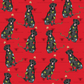 Festive Christmas Black Lab Gift Wrap - Red