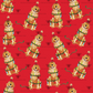 Festive Christmas Red Golden Retriever Gift Wrap - Red