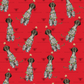 Festive Christmas Liver Roan German Shorthaired Pointer Gift Wrap - Red