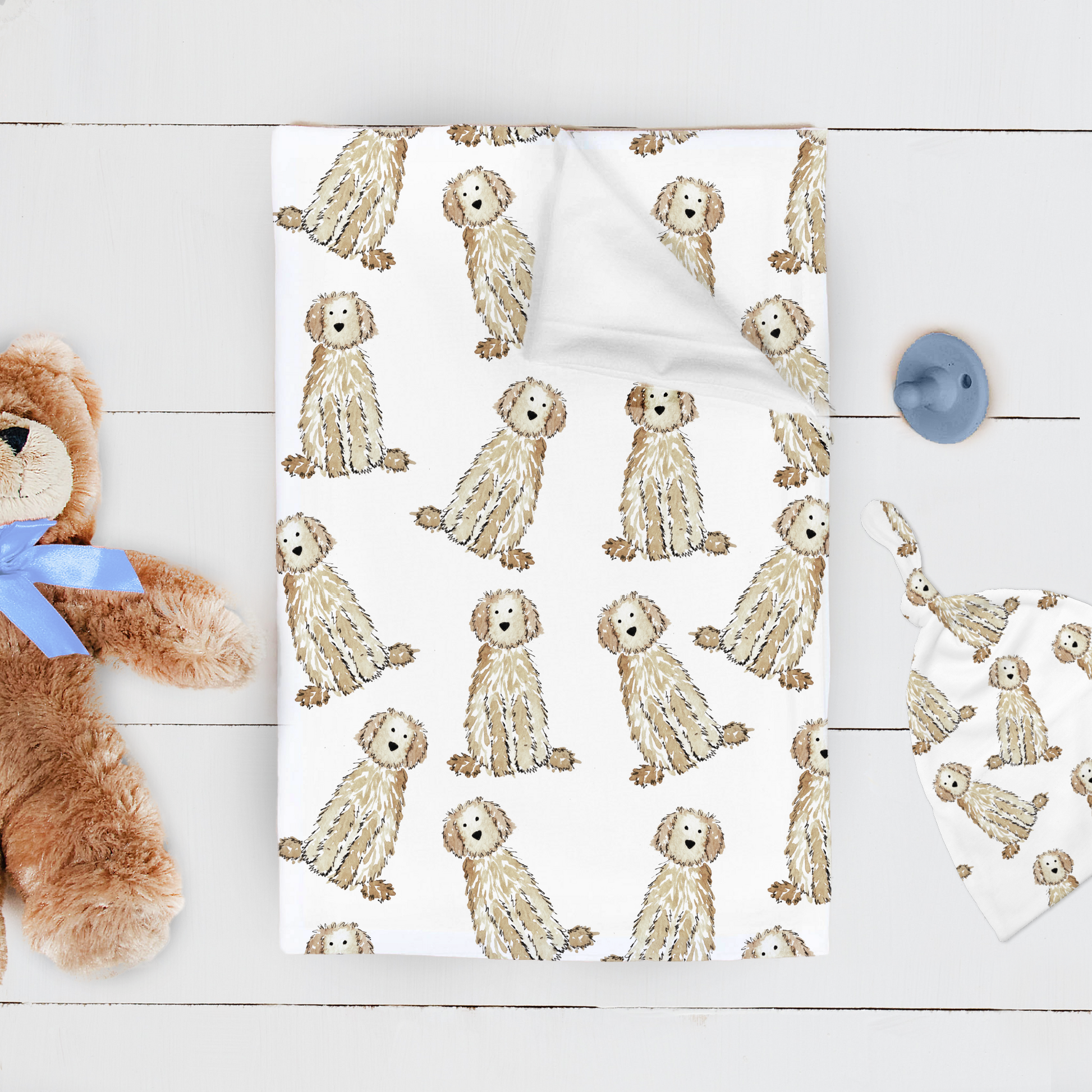 white labradoodle baby blanket white golden doodle baby swaddle
