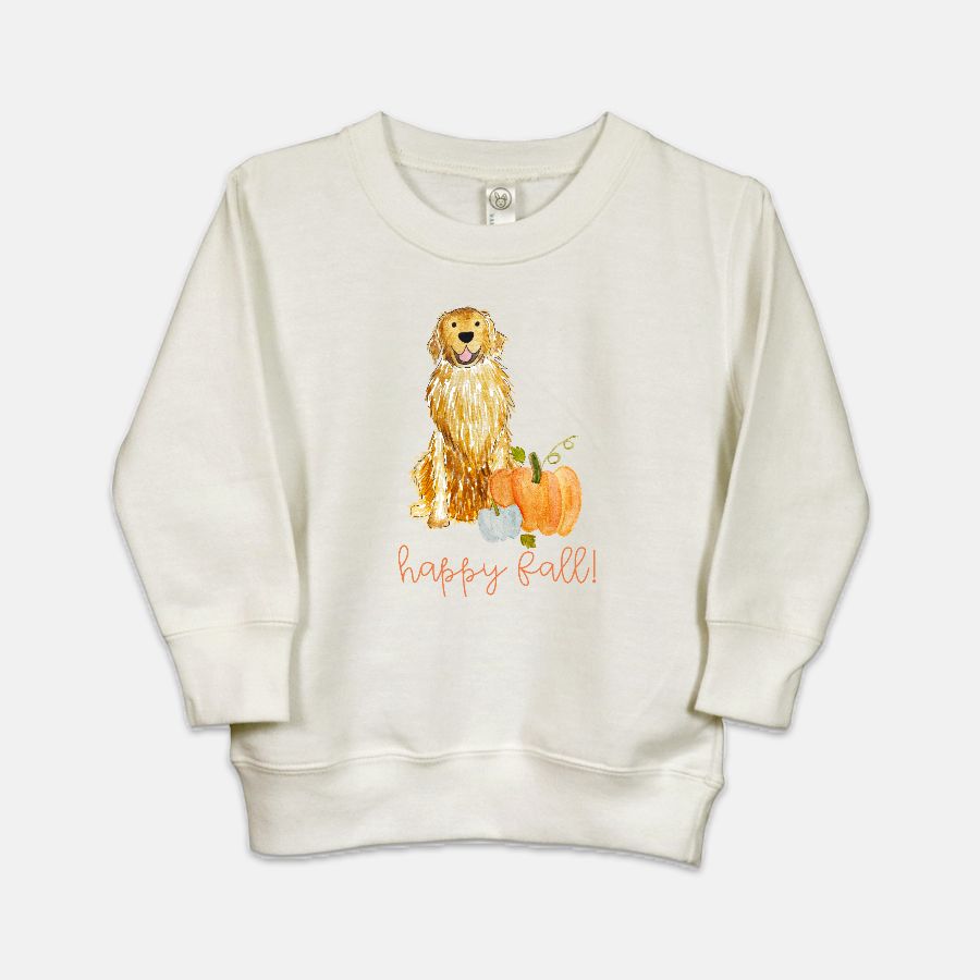 Fall Pumpkin Golden Retriever Toddler Sweatshirt