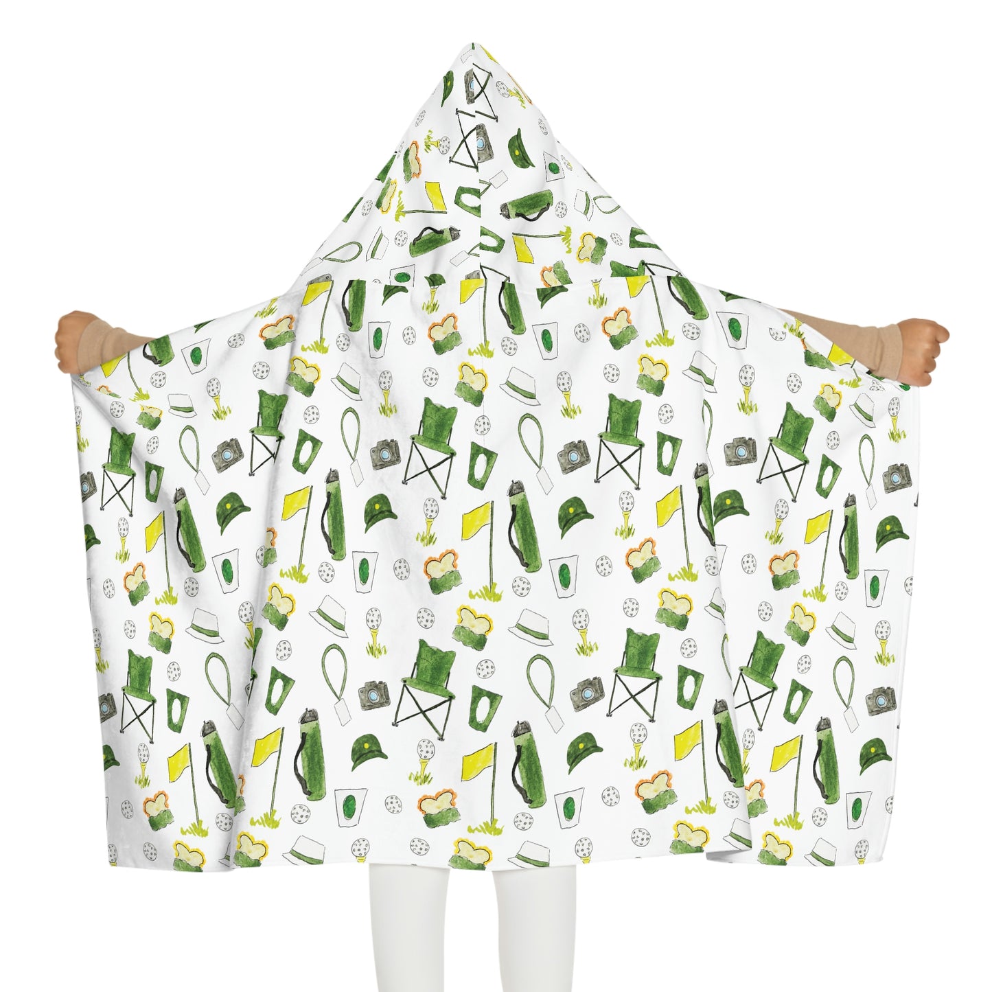 Golf Patron Pattern Youth Hooded Towel