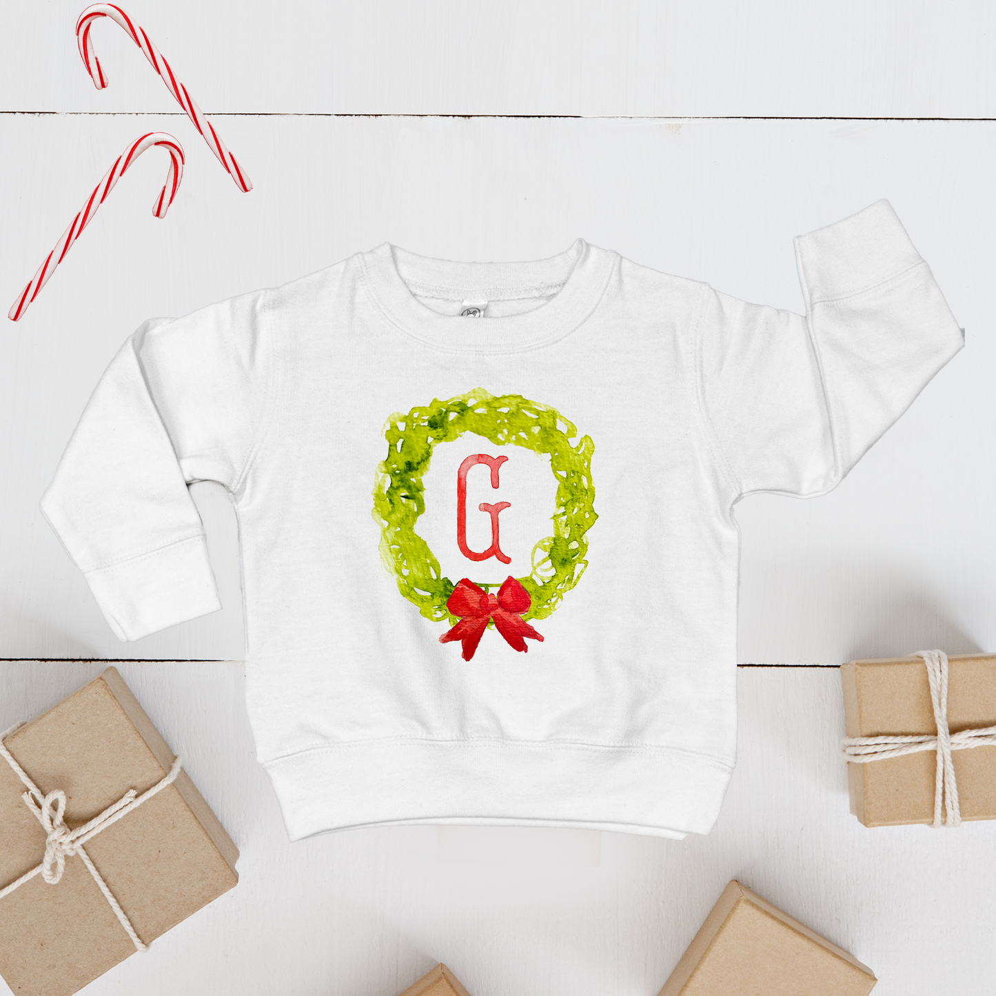 Monogram Wreath Toddler Sweatshirt
