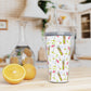 Pink Birdie Pattern Plastic Tumbler with Straw