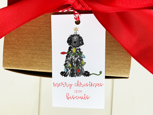 Festive Christmas Doodle Personalized Gift Tags