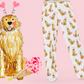 Golden Retriever pajamas for Valentine’s Day with heart headband and bouquet pattern