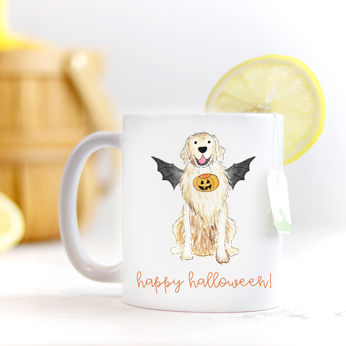 Spooky Halloween Golden Retriever Mug