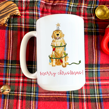 Festive Christmas Golden Retriever Mug