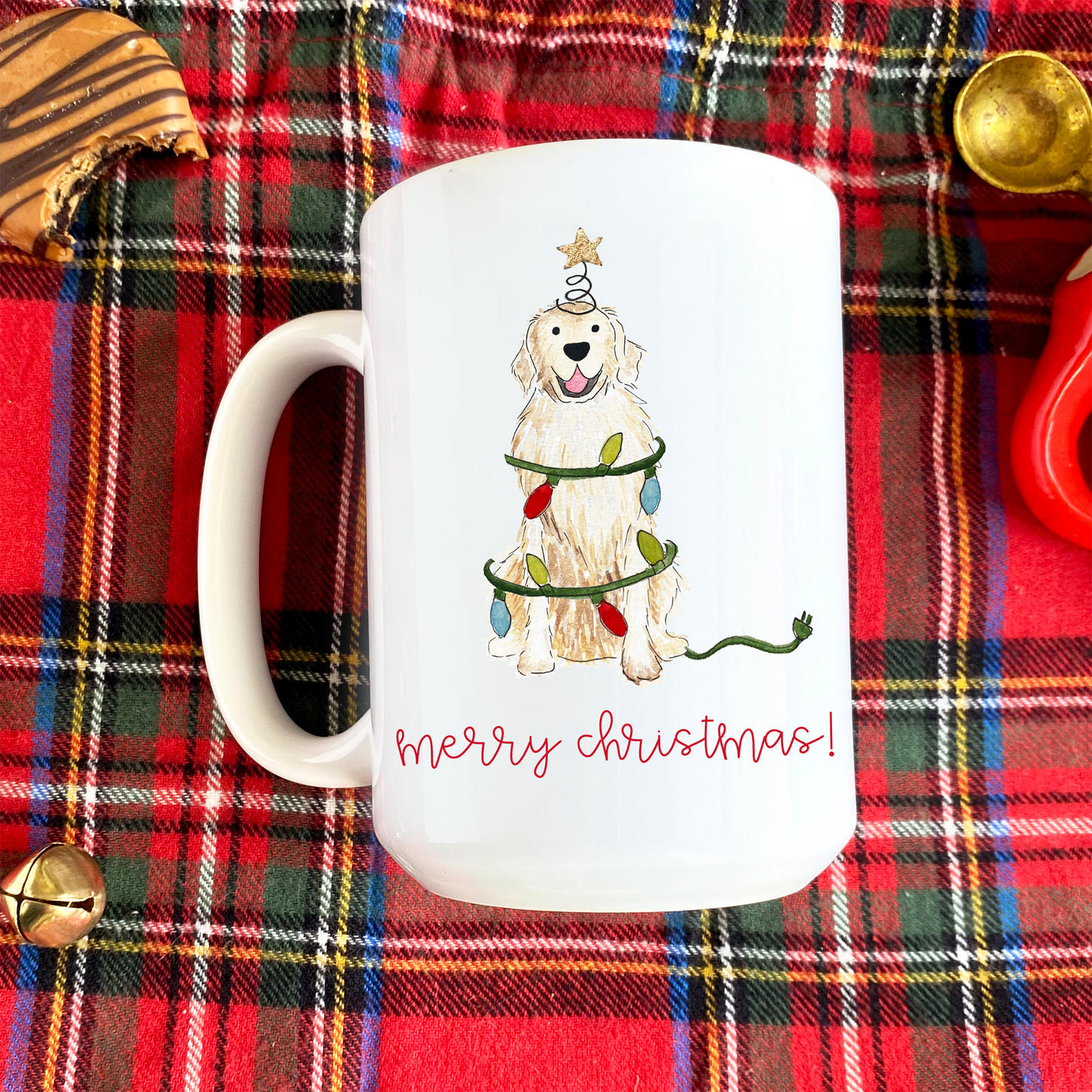 Festive Christmas Golden Retriever Mug