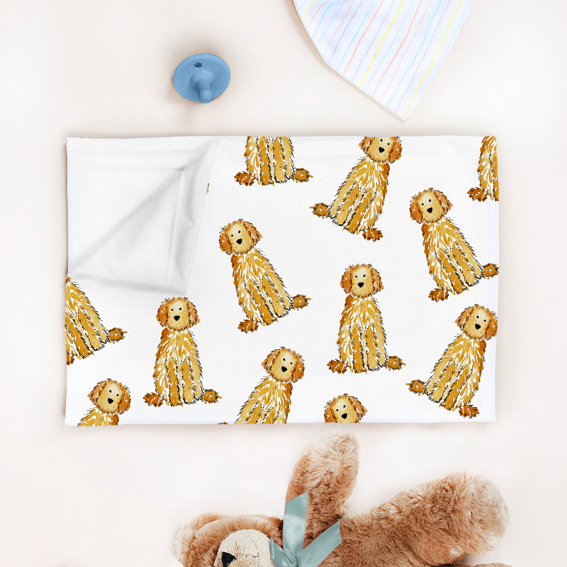 Goldendoodle Baby Swaddle Blanket The Crafted Bee Co