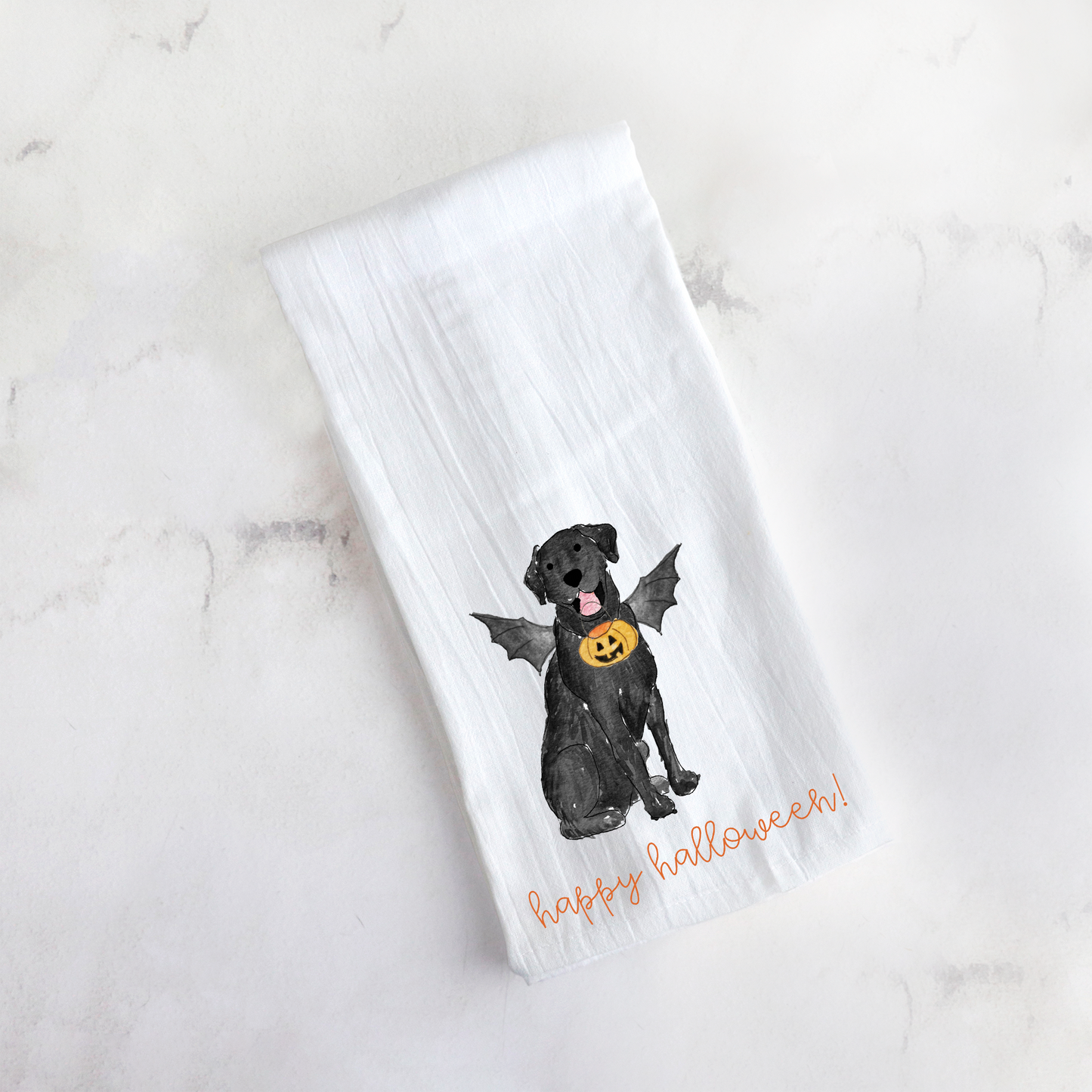 Spooky Halloween Lab Tea Towel