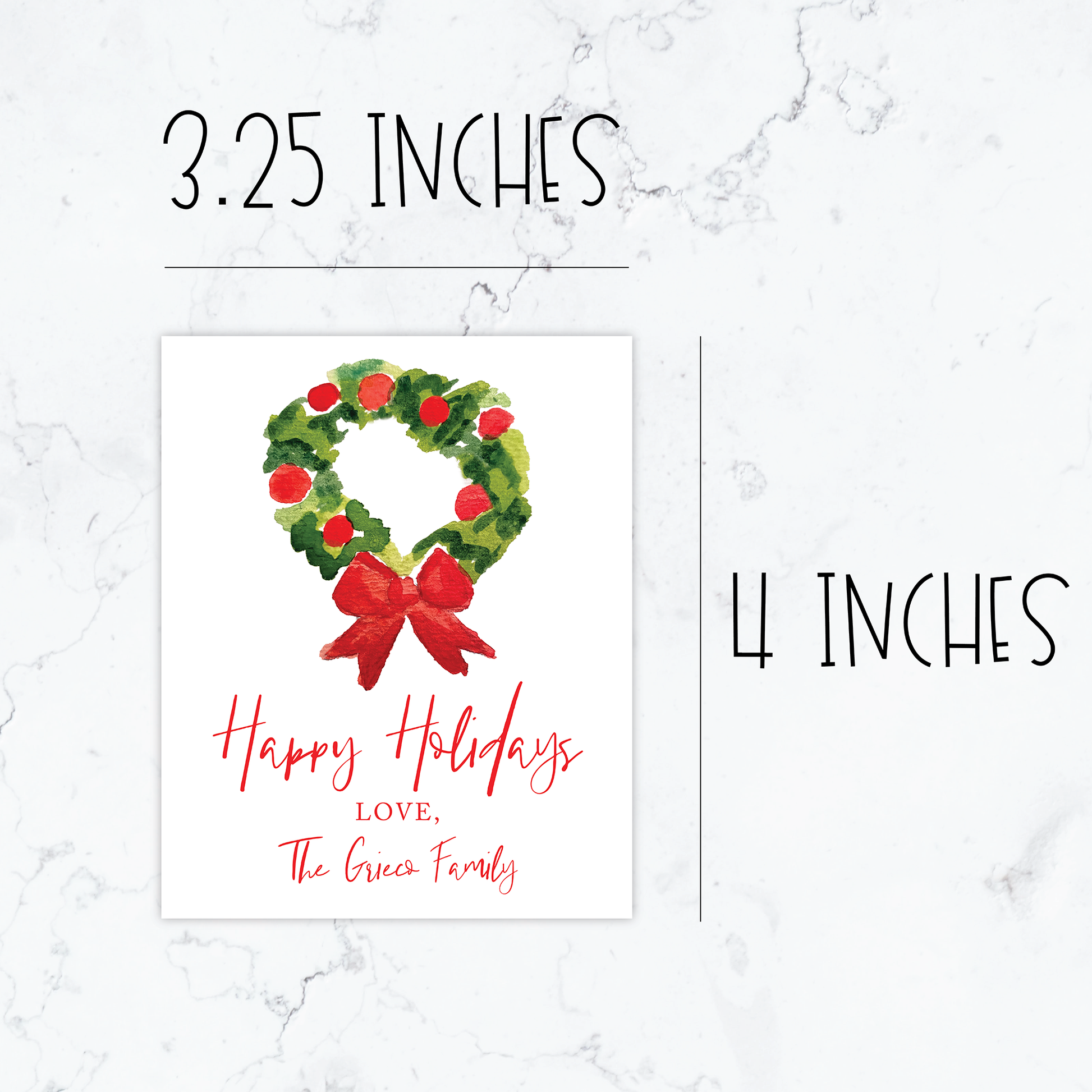 Christmas Wreath Personalized Gift Tags