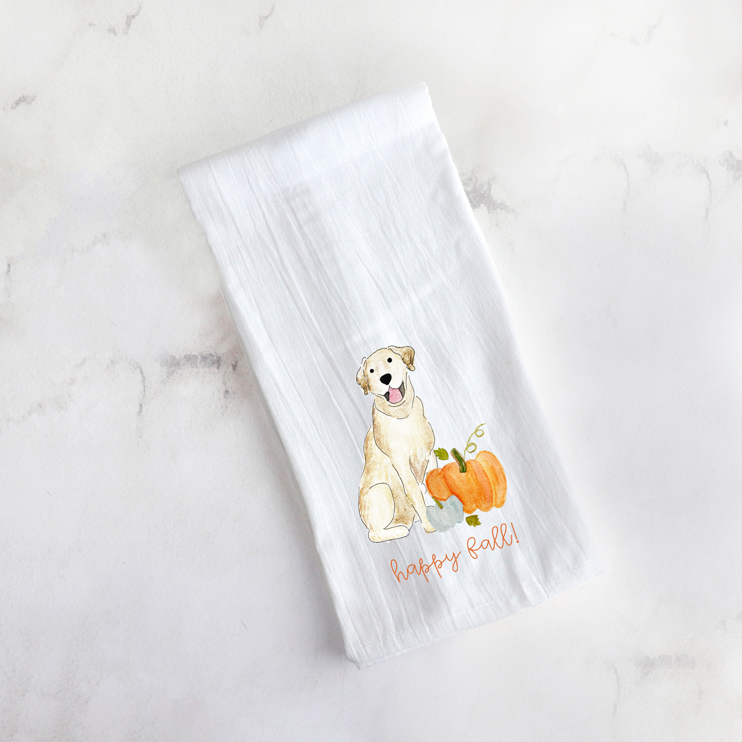 Fall Pumpkin Lab Tea Towel