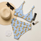 Apricot Doodle High Waisted Bikini - Blue