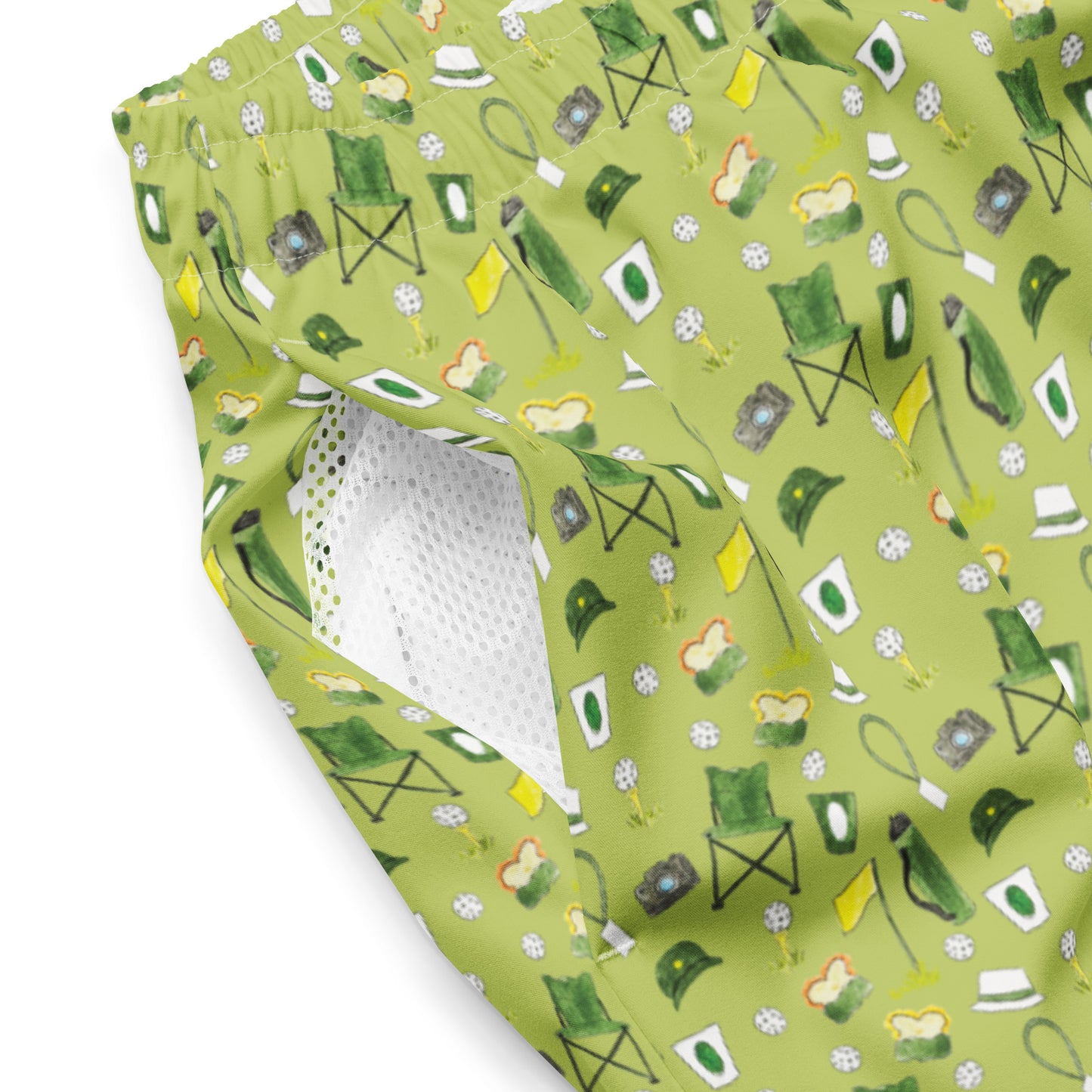 Golf Patron Pattern Men's Swim Trunks - Green