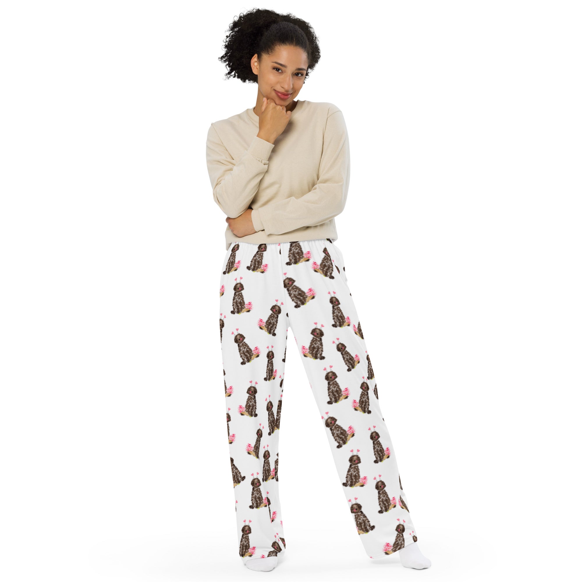 Lovey Dovey Brown Doodle Pajama Pants The Crafted Bee Co