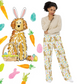 Apricot Funny Bunny Doodle Pajama Pants