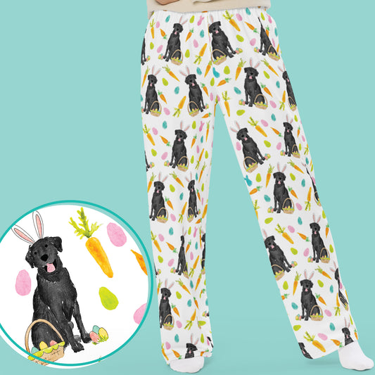 Black Lab Funny Bunny Easter Pajama Pants