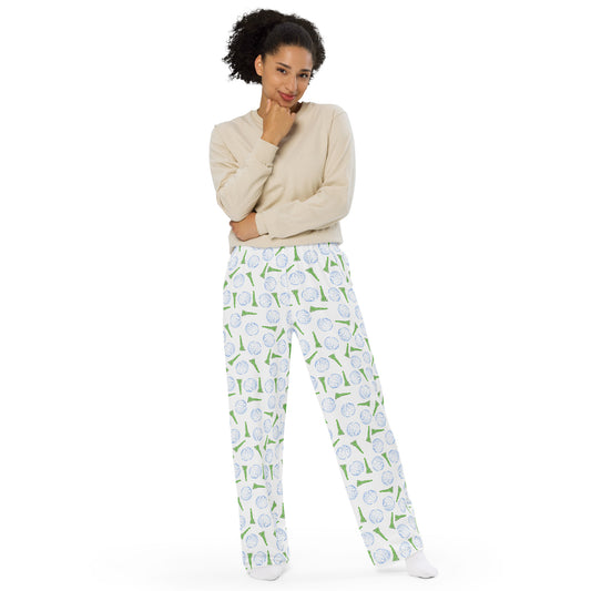 Golf Tee Pajama Pants - White