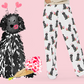 Black Lovey Dovey Doodle Pajama Pants