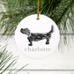 Personalized Dachshund Ceramic Ornament