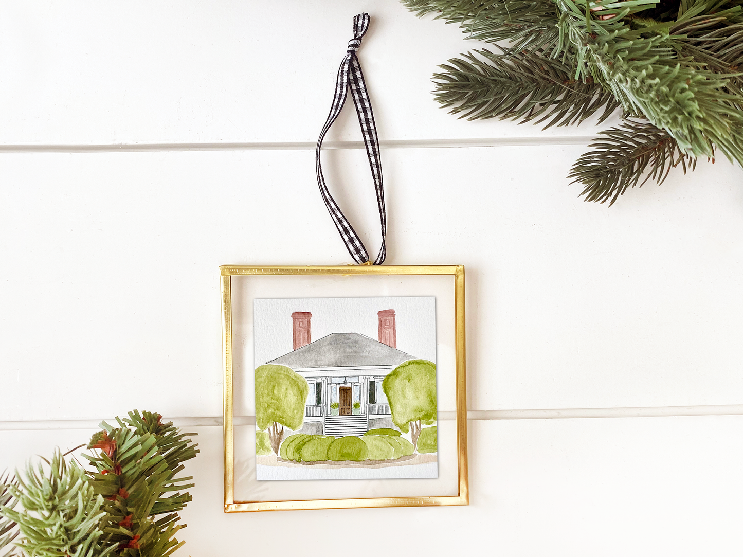 First Christmas home ornament in brass