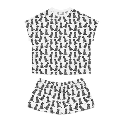 Black Doodle Short Pajama Set