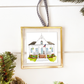 Brass framed custom watercolor house ornament