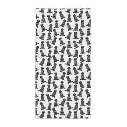 Black Doodle Beach Towel