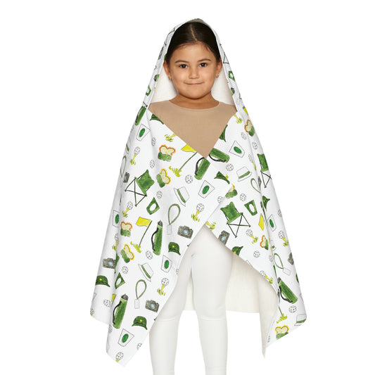 Golf Patron Pattern Youth Hooded Towel