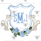 Personalized Watercolor Hydrangea Doodle Crest Garden Flag