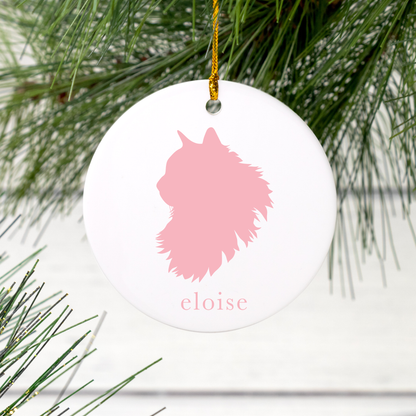 Personalized Silhouette Ceramic Ornament for Children & Pets