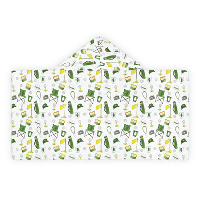 Golf Patron Pattern Youth Hooded Towel