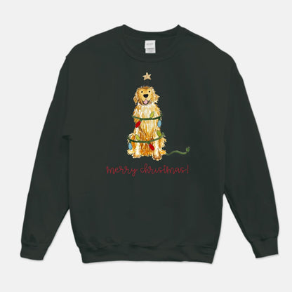 Festive Christmas Golden Retriever Unisex Sweatshirt