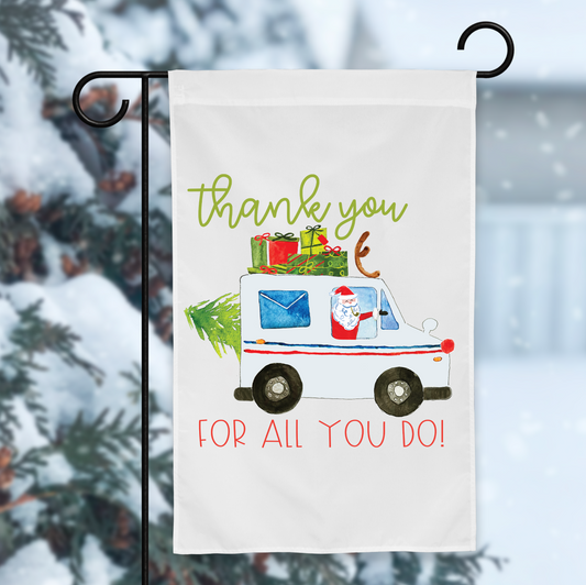 Delivery Driver Christmas Thank You Garden Flag