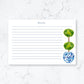 Personalized Ginger Jar Topiary Recipe Box Cards